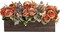 Fall Table Centerpieces Wood Tray with Fake Flowers and Eucalyptus - Orange